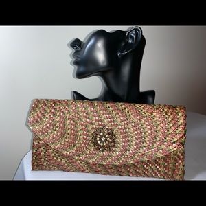 Handcrafted Clutch with Brooch